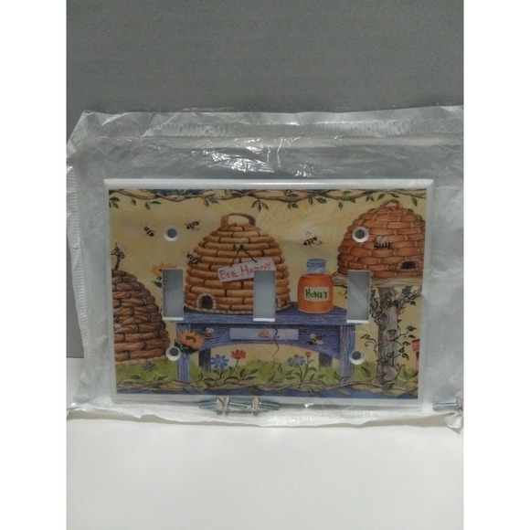 Leviton Switch Cover Plate For 3 Switches Brand New Honey Bee / Bee‎ Happy - Picture 1 of 4